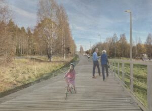 Träcykelväg i Skellefteå