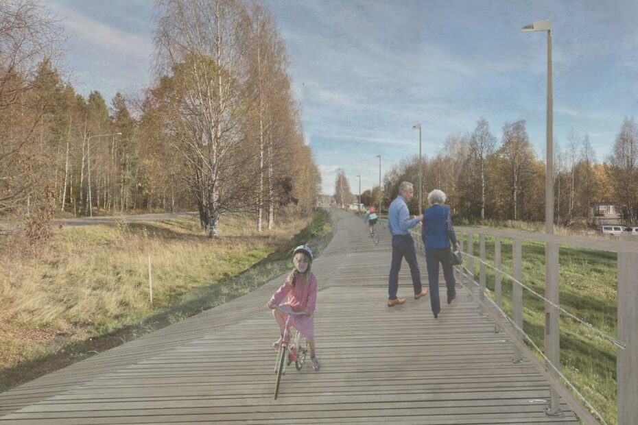 Träcykelväg i Skellefteå